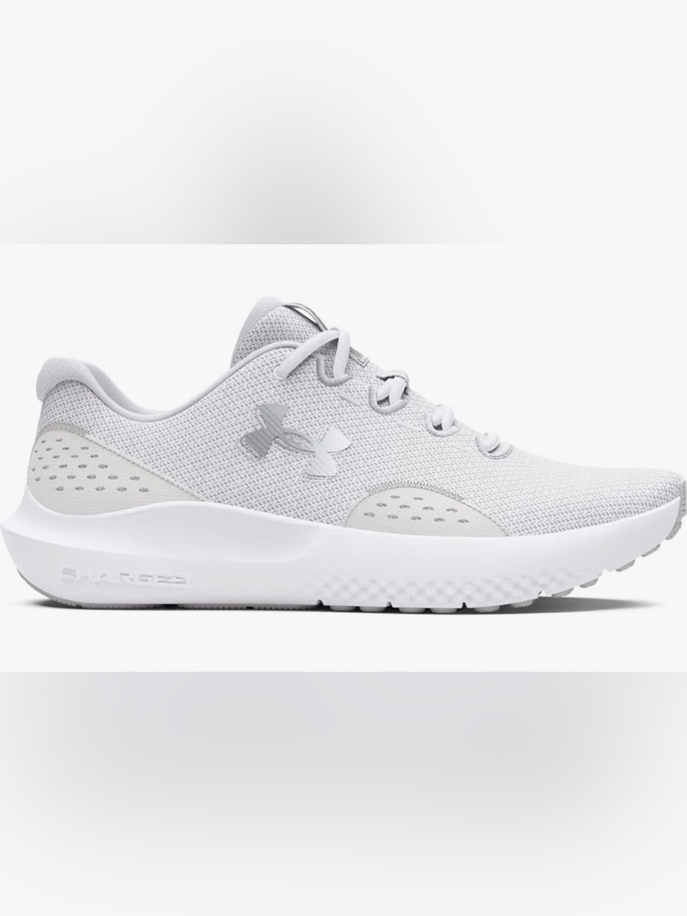 Under Armour Women's Light Gray & White Mesh Running Sneakers